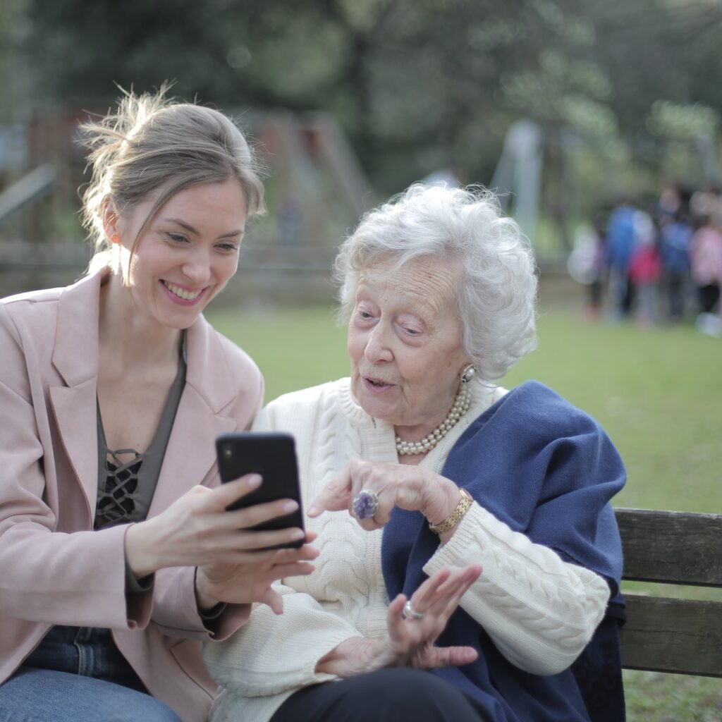grandma on phone