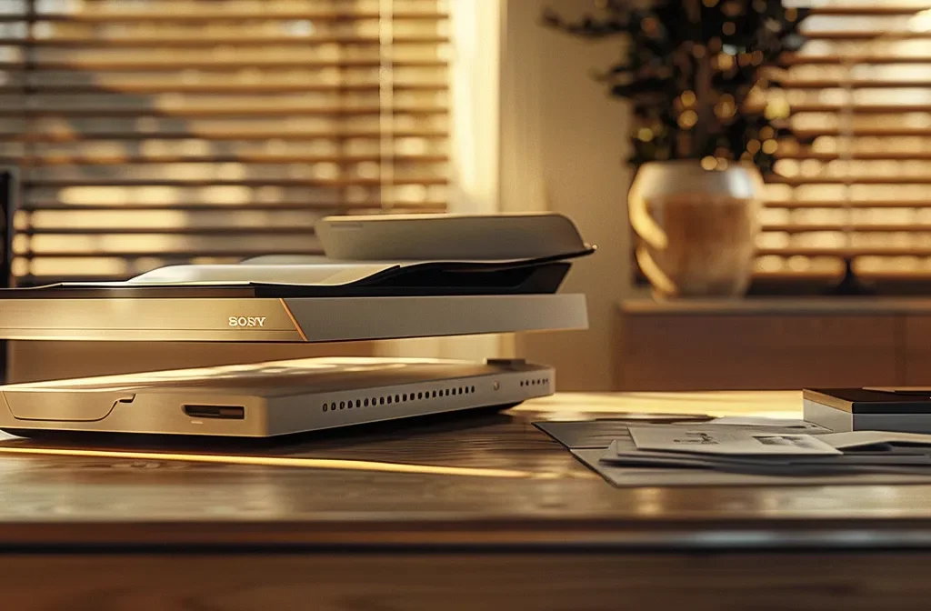 a sleek, modern office desk with a stack of ready-to-use shelf company documents, symbolizing efficiency and ease in business registration.