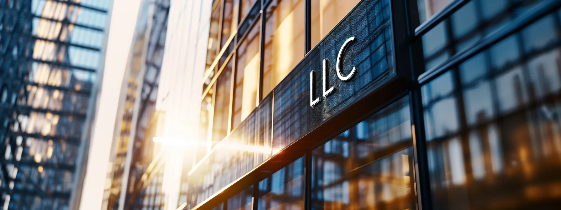 a striking modern office sign with bold letters "llc" on display today.