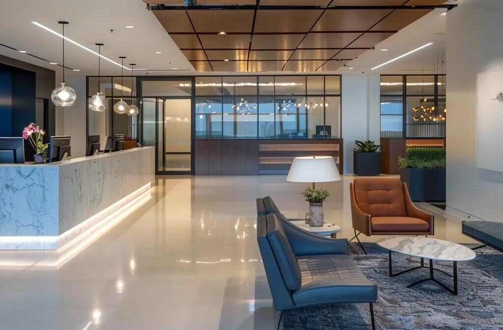 a sleek, modern office in las vegas showcases a contrasting display of two distinct trust documents, one labeled