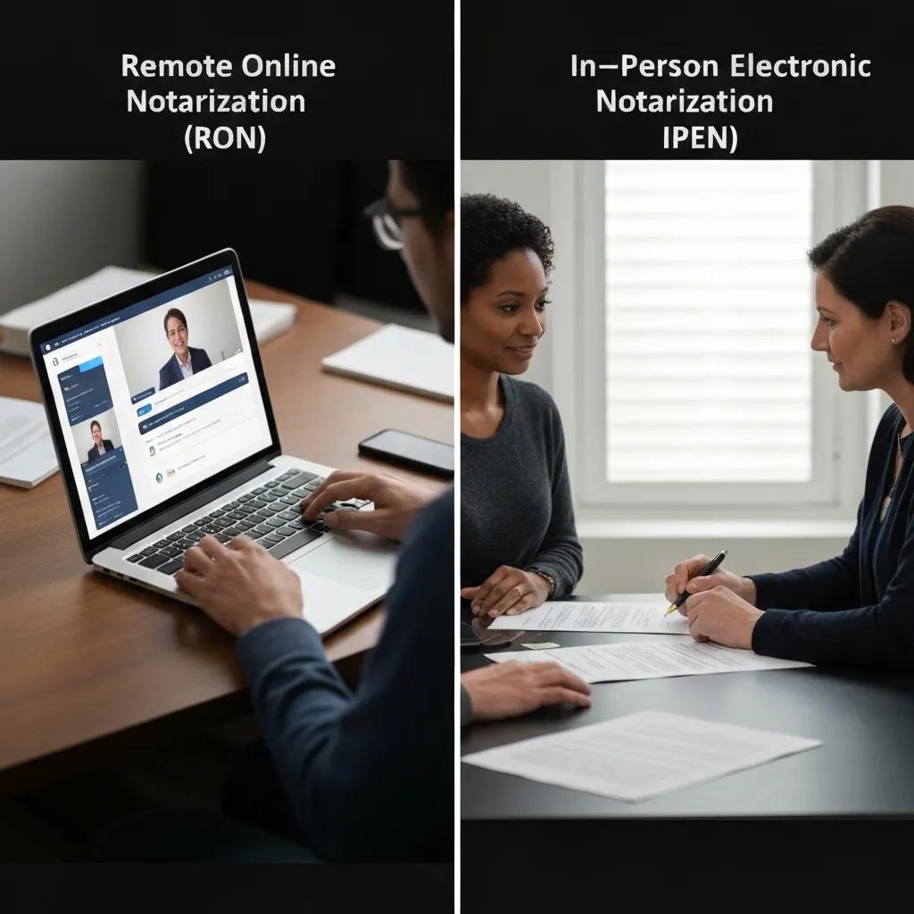 Comparison of Remote Online Notarization and In-Person Electronic Notarization methods
